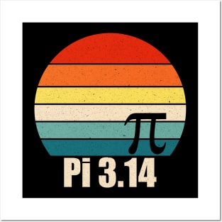 Pi Retro Sunset Posters and Art